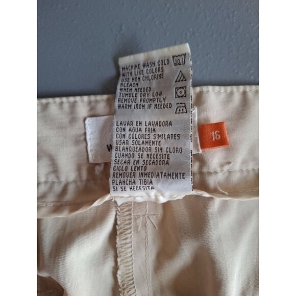 Weatherproof Womens Cargo Roll-Up Shorts Size 16 Khaki Gorpcore Preppy - Picture 4 of 8